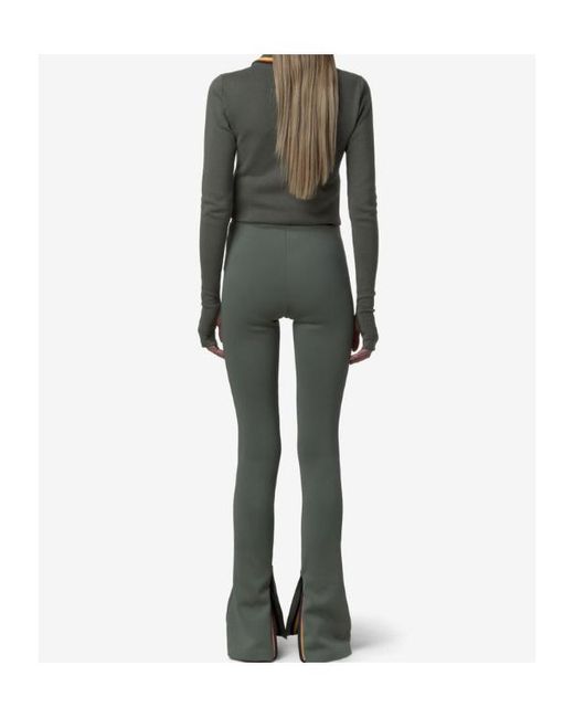 K-Way Gray Flaggy Scuba Sculpted Flared Sport Trousers