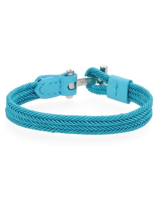 Tom Ford Blue T Logo Plaque Bracelet for men