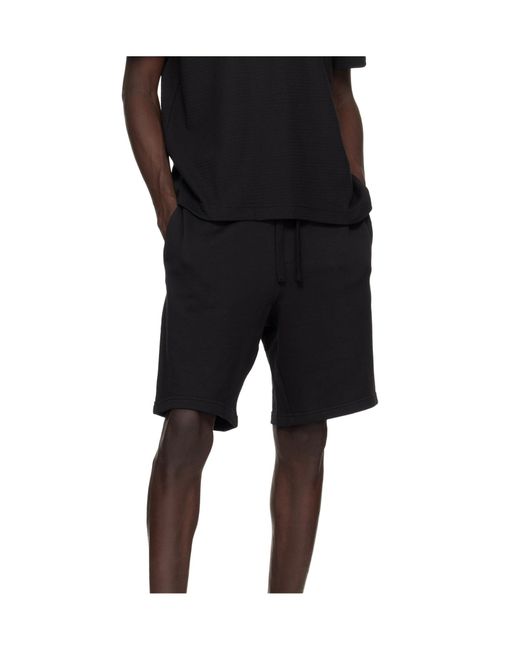 Boss Black Logo Printed Drawstring Bermuda Shorts for men
