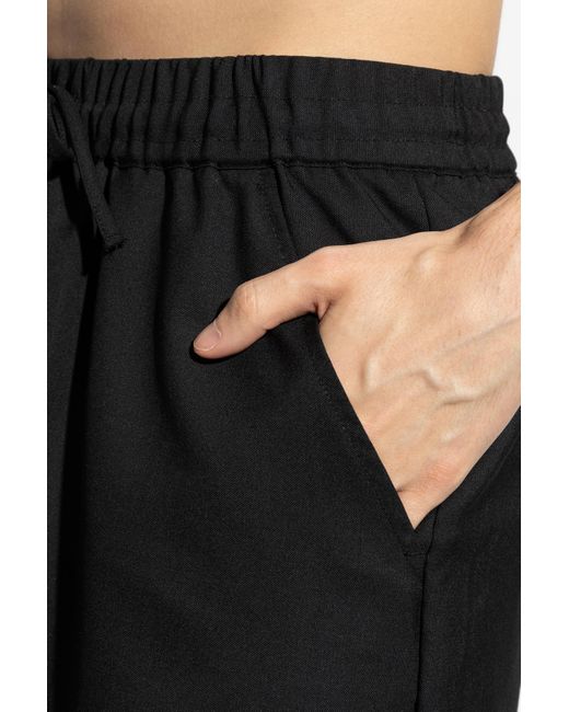 Officine Generale Black Cotton Bermuda Shorts for men