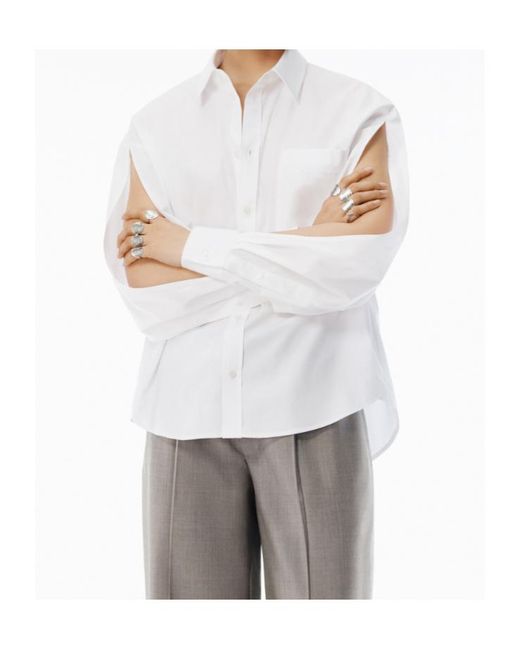 Alexander Wang White Button-Up Long-Sleeved Shirt