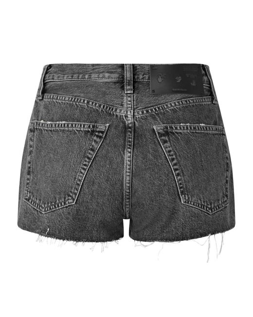 Off-White c/o Virgil Abloh Gray Acidwash Denim Shorts