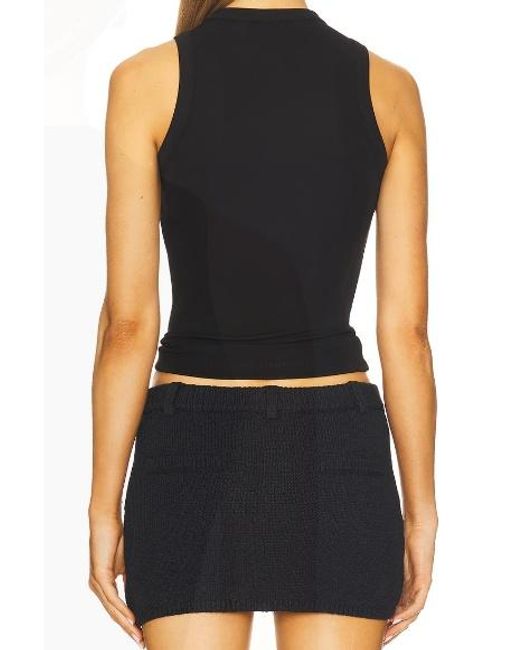 AYA MUSE Black Plain Weave Knitted High-Neck Pullover