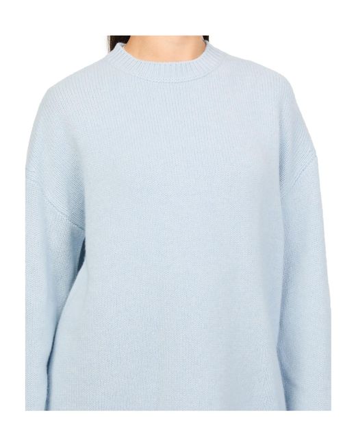 Lisa Yang Blue Crew-Neck Cashmere Sweater