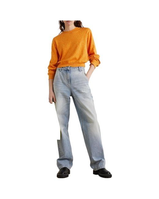 The Elder Statesman Orange Solid-Color Long-Sleeve Sweater