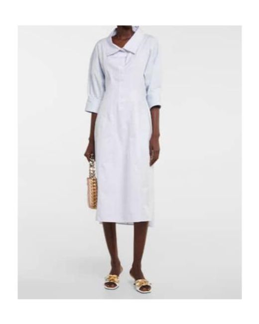 Stella McCartney White Cotton Poplin Midi Shirt Dress