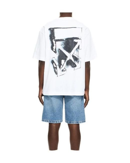 Off-White c/o Virgil Abloh White 3D Spray Arrow Skate T-Shirt for men