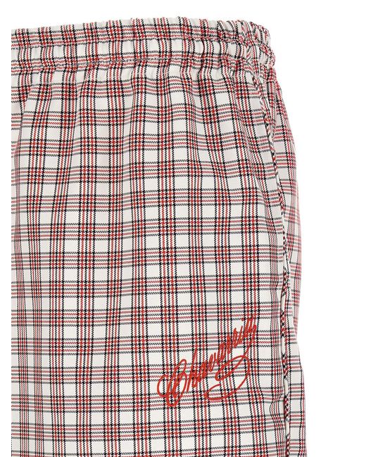 Willy Chavarria Red Ruff Rider Checked Pants for men
