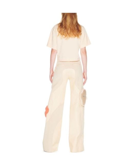 Off-White c/o Virgil Abloh Natural Crewneck Cropped T-Shirt