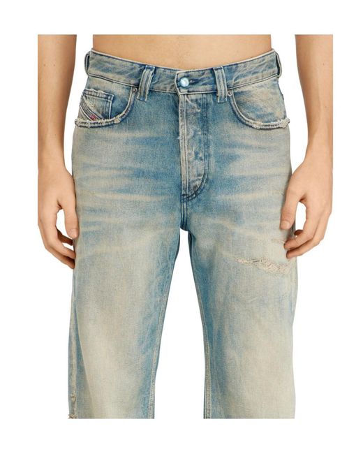 DIESEL Blue Regular Fit Tapered Jeans for men