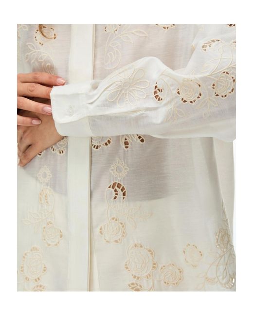 iBlues White Embroidered Shirt
