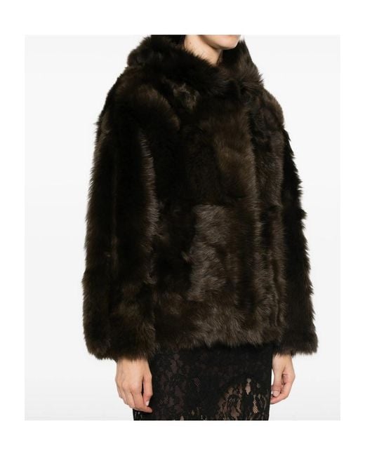 Yves Salomon Black Hooded Jacket