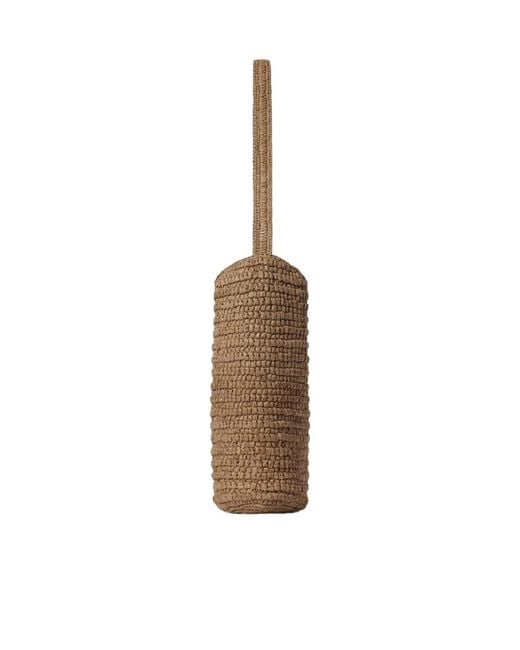 The Row Brown Alma Raffia Shoulder Bag