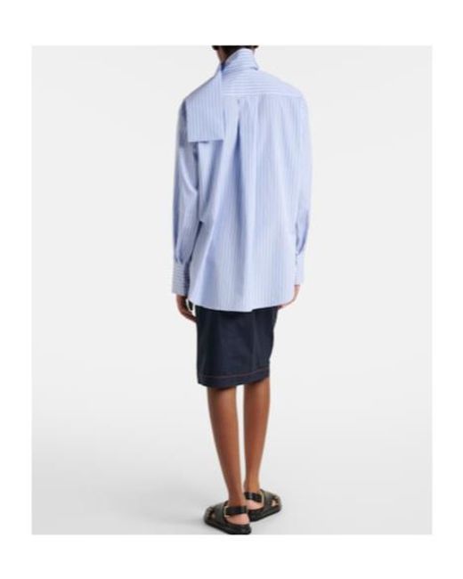 Plan C Blue Cotton Midi Skirt