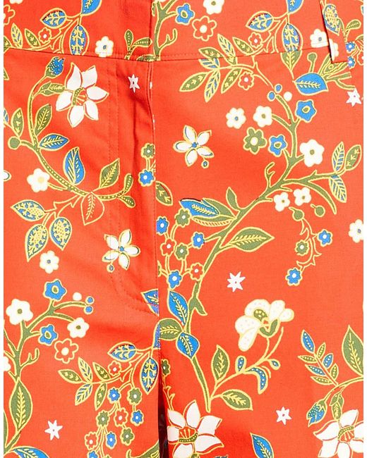 Tory Burch Orange Straight Floral Pants