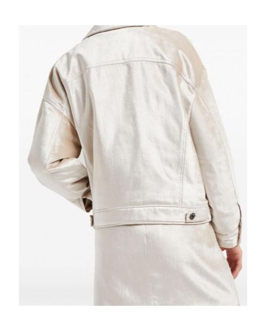 Brunello Cucinelli Natural Button-Up Padded Jacket