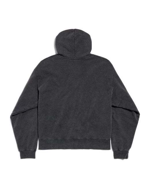 Balenciaga Blue Zip-Up Hooded Jacket for men