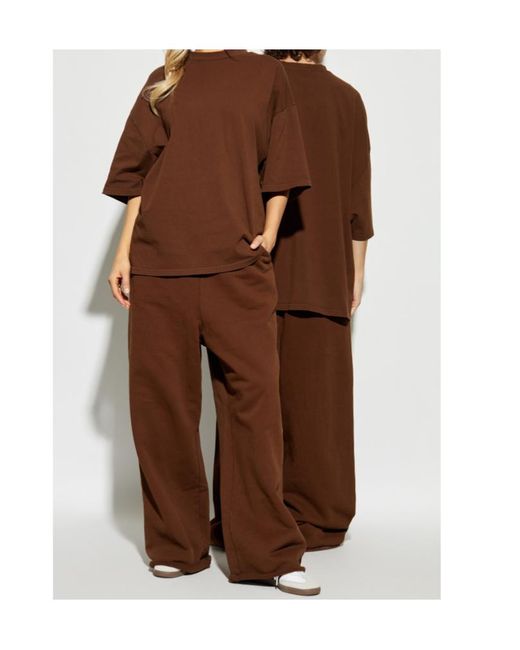 Entire studios Brown Oversized Crew Neck T-Shirt for men