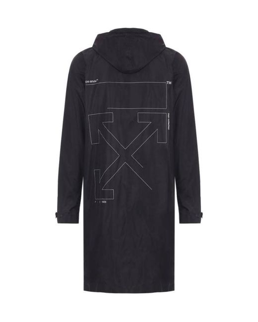 Off-White c/o Virgil Abloh Black Lightweight Hooded Rain Coat for men