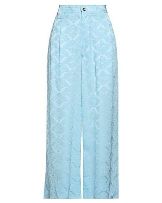 Ganni Blue Floral Pattern Casual Pants