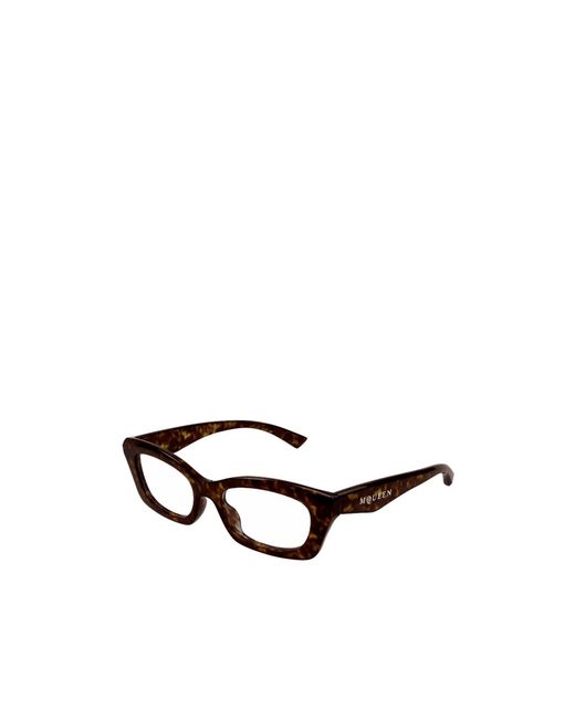 McQueen White Eyewear Rectangular Frame Glasses