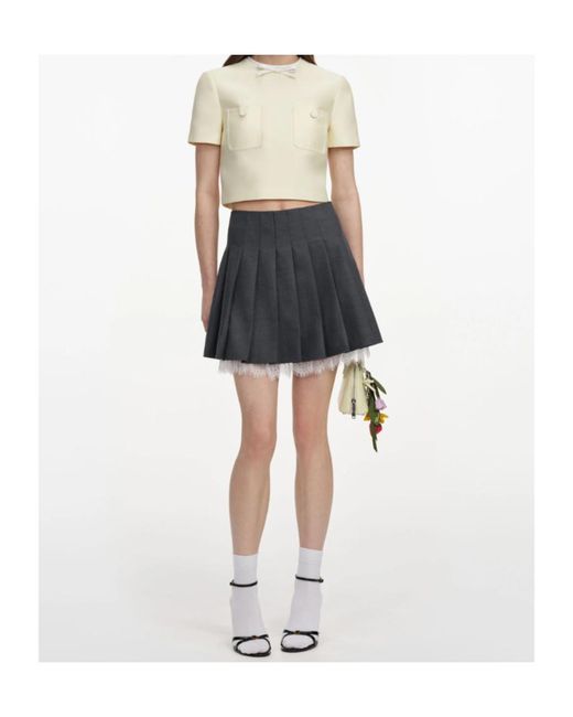 Self-Portrait Natural Taffeta Top