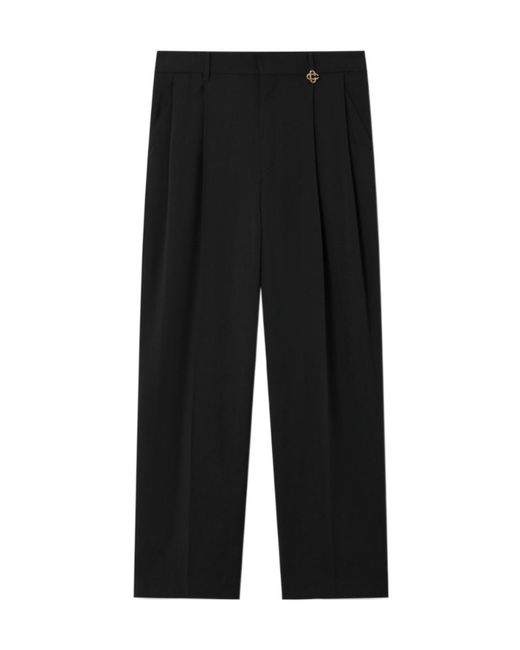 Casablanca Black Pleated Straight-Leg Pants for men