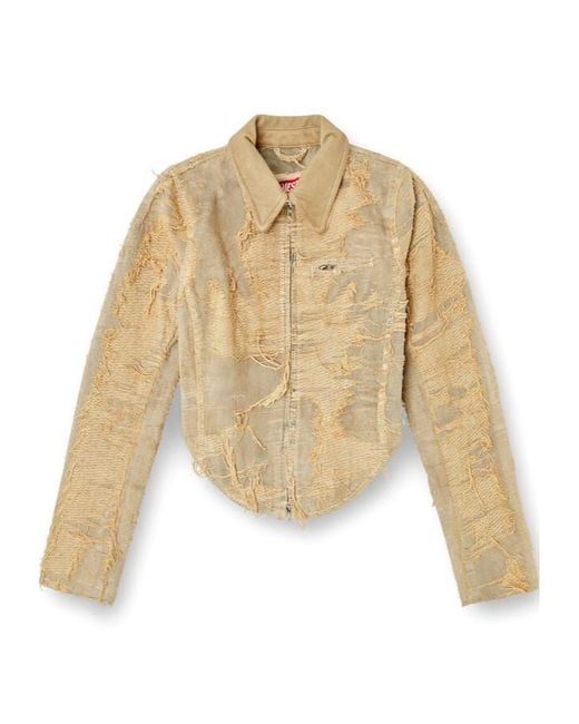 DIESEL Natural De-Nea-Fsg Slim Distressed Denim Jacket