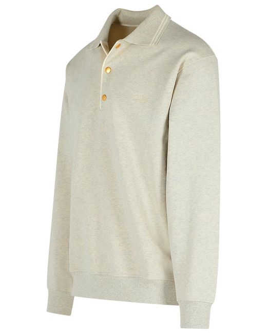 Drole de Monsieur White Drôle De Monsieur Logo Embroidered Knitted Jumper for men