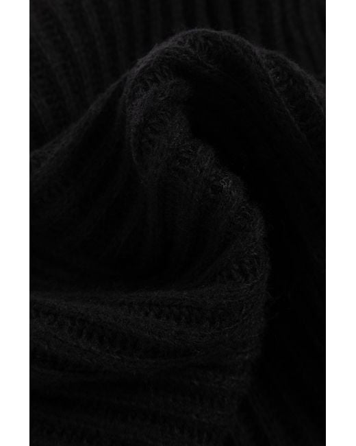 Moschino Black Ribbed Logo Scarf for men