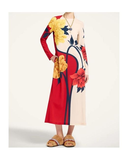 LaDoubleJ Red Floral Placed Dress