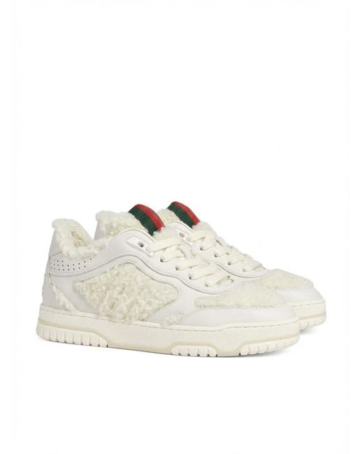 Gucci White Re-Web Sneakers