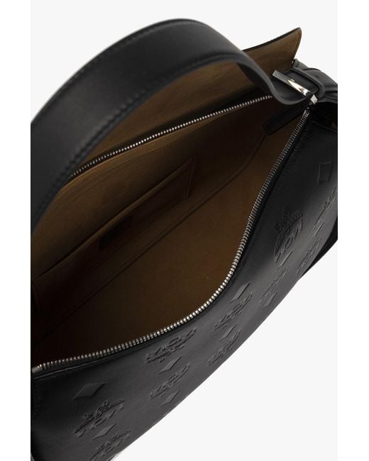 MCM Black Large Aren Hobo Leather Tote Bag