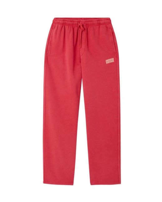 American Vintage Red Logo Print Joggers for men