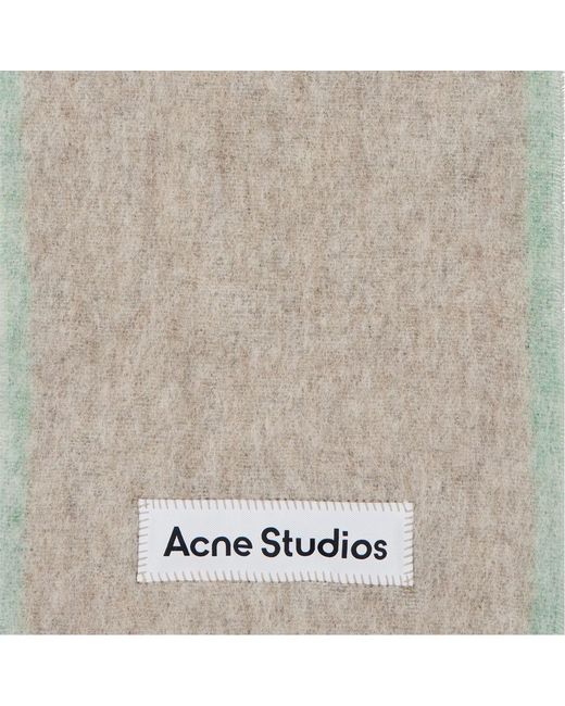 Acne White Vally Logo Scarf for men