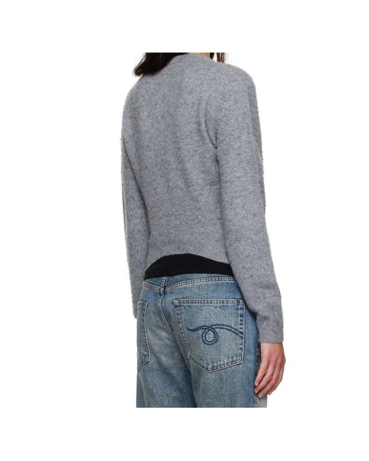 R13 Gray Split Hem Cardigan