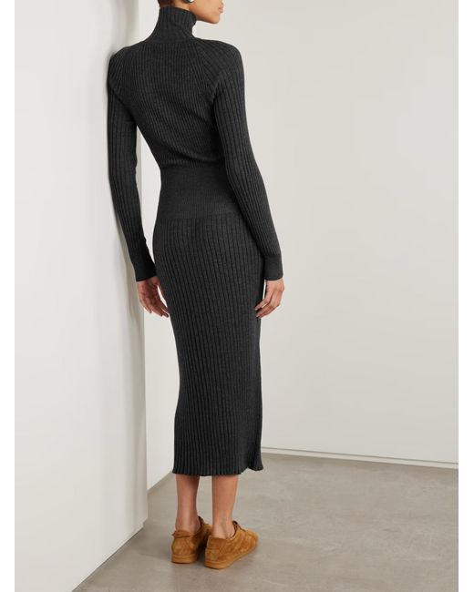 Proenza Schouler Black Maeve Ribbed Dress