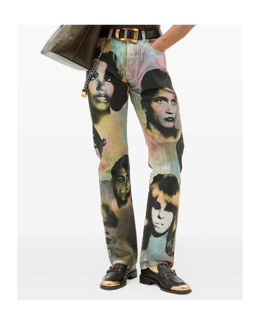 Versace Multicolor Printed Regular Jeans for men
