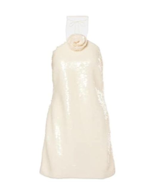 Magda Butrym White Sequined Minidress