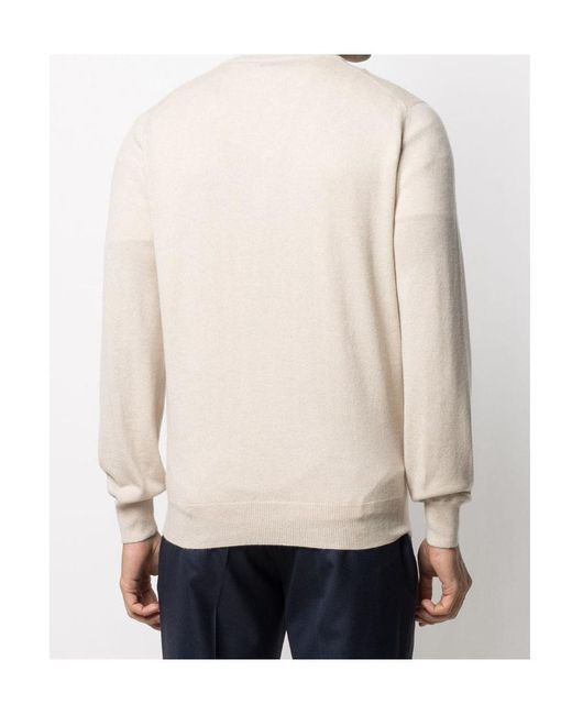 Brunello Cucinelli White Funnel-Neck Knitted Polo Shirt for men