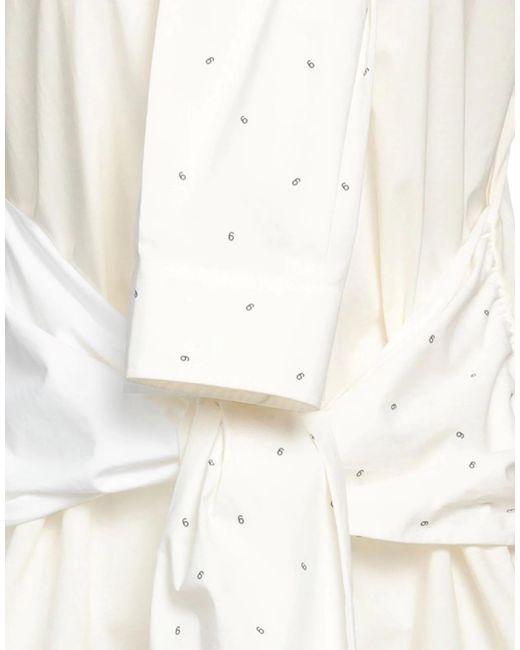 MM6 by Maison Margiela White Two-Color Knitting Shirt