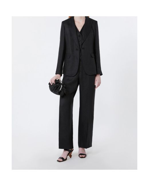 Weekend by Maxmara Black Button Tailored Trousers