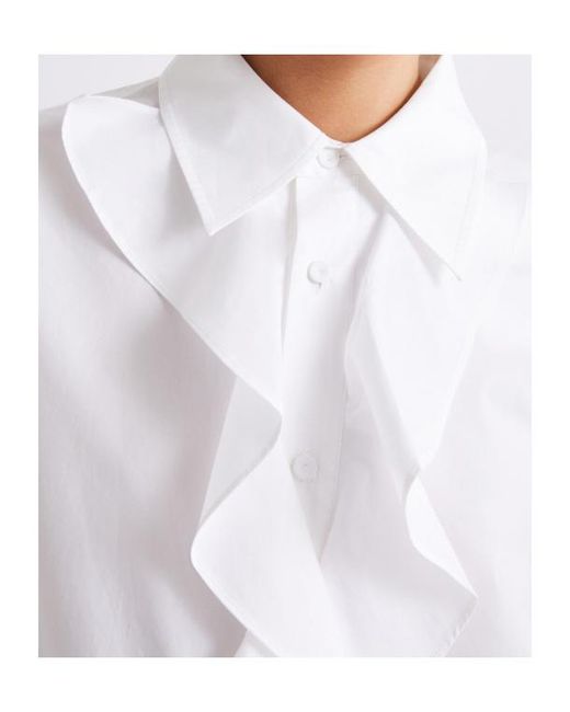 Marella White Ruched Poplin Shirt