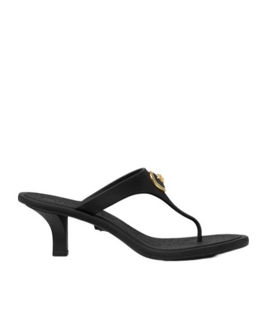 Versace Black Heeled Thong Sandals