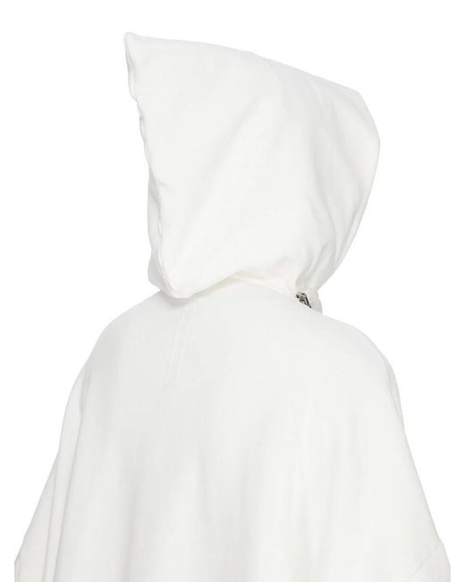 Rick Owens White Mountain Hun Asymmetric-Zip Hoodie for men