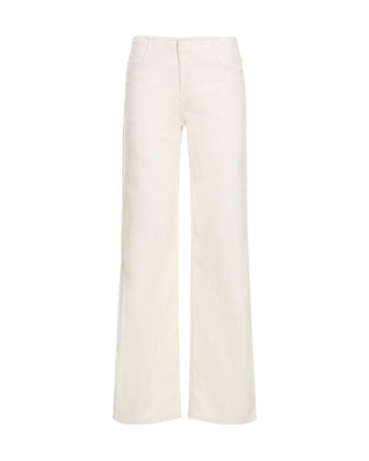 Christopher Esber White Cotton Denim High Rise Straight Jeans
