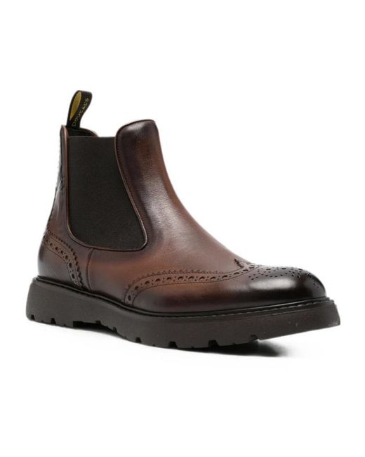 Doucal's Brown Round-Toe Chelsea Boots for men