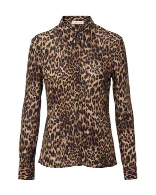 Nili Lotan Brown Celestine Leopard-Print Shirt