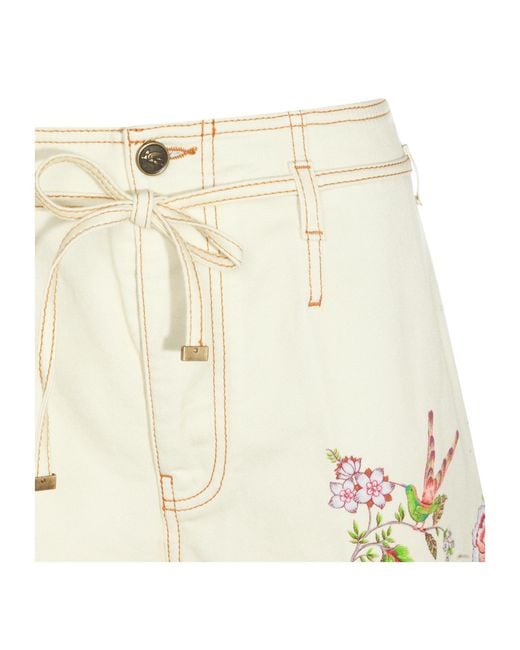 Etro White Printed Wide-Leg Jeans