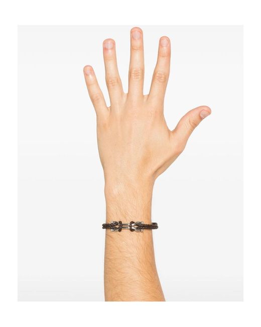 Ferragamo White Braided Bracelet for men
